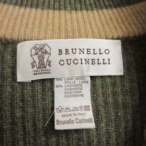 Brunello Cucinelli Mens Wool Cashmere Ribbed Sweater size 52 Large - Picture 2 of 12